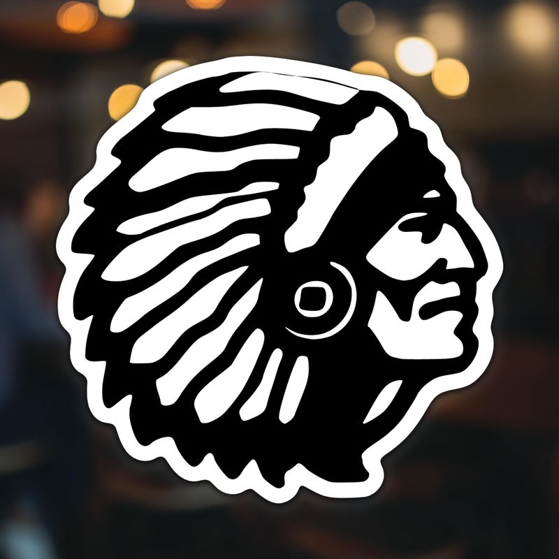 KCD Native American Indian Head Vinyl Decal Sticker | Cars Trucks Vans SUVs Windows Walls Cups Laptops | Black | 5.5 Inch | KCD2352 - Image 2